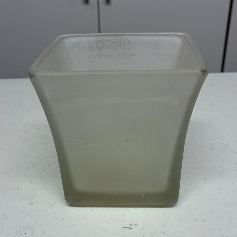 Frosted Glass Square Vase